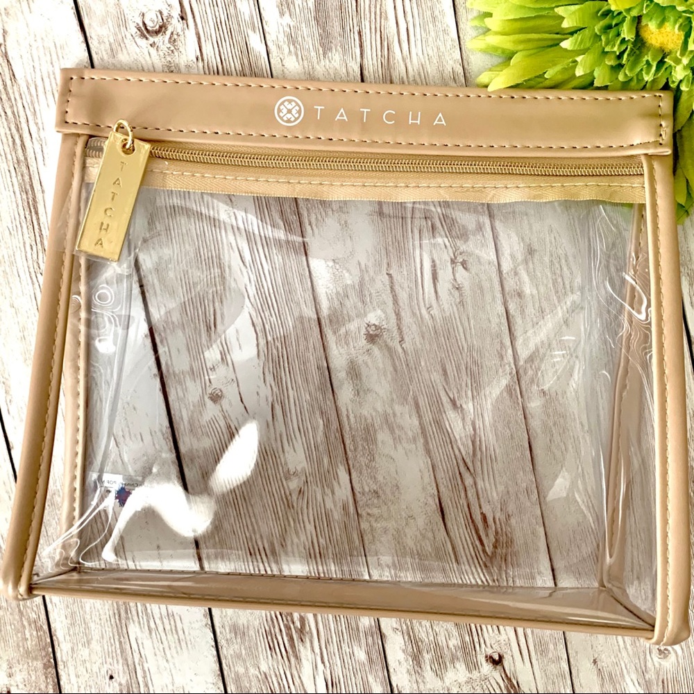 Tatcha Cosmetics Bag Travel Makeup Golden Beige - Picture 2 of 7